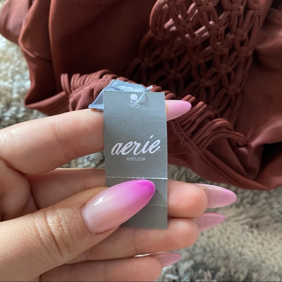 Aerie One Piece Swimsuit Macrame Detail NWT - Picture 7 of 7